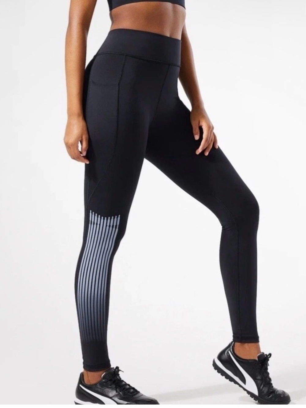 Savage X Fenty Band-It High-Waist leggings black with reflective stripe detail
